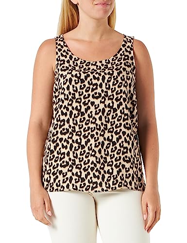 VERO MODA CURVE Damen Vmeasy Sl Tank R1 WVN Ga Cur Top, Irish Cream/AOP:dina, 44 Große Größen EU von VERO MODA CURVE