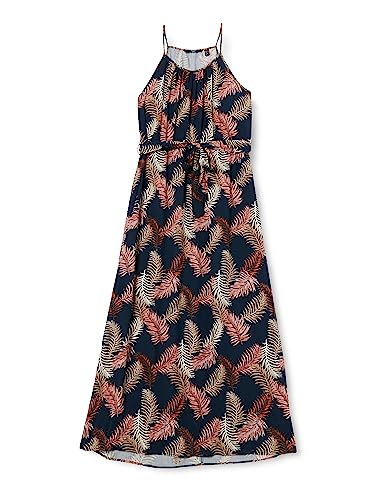 VERO MODA CURVE Damen Vmeasy Slit Dress R1 WVN Ga Cur Maxikleid, Navy Blazer/AOP:New Tropical, 44 Große Größen EU von VERO MODA CURVE