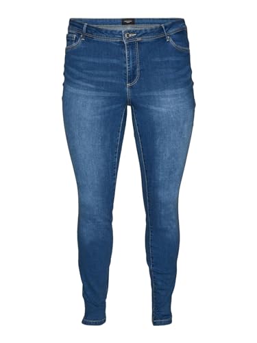 VERO MODA CURVE Damen Vmfanya Slim Vi3312 Ga Cur Noos Jeanshose, Medium Blue Denim, 50W / 32L EU von VERO MODA CURVE