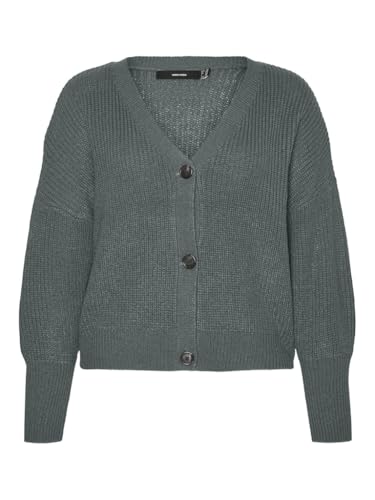 VERO MODA CURVE Damen Vmlea Ls V-Neck Cuff Cardigan Noos Cur Strickjacke, Nomad, XL von VERO MODA CURVE
