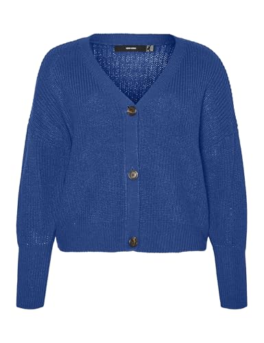 VERO MODA CURVE Damen Vmlea Ls V-Neck Cuff Cardigan Noos Cur Strickjacke, Surf The Web, L von VERO MODA CURVE