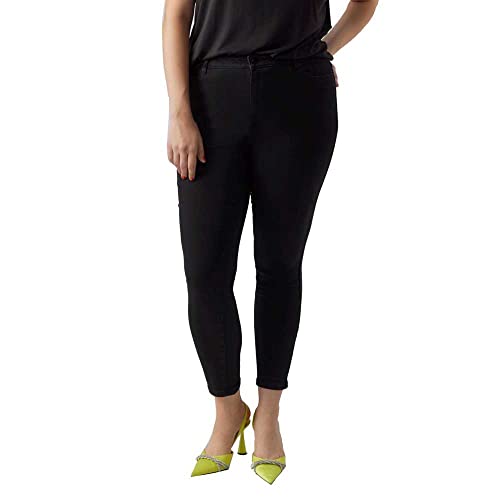 VERO MODA CURVE Damen Vmphia Hr Sk Soft Vi110 Ga Cur Noos Jeanshose, Schwarz, 52W / 32L EU von VERO MODA CURVE