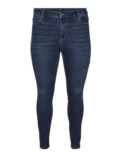 VERO MODA CURVE Damen Vmphia Hr Skinny Gu3113 Curve Noos Jeanshose, Dark Blue Denim, 44W / 32L EU von VERO MODA CURVE