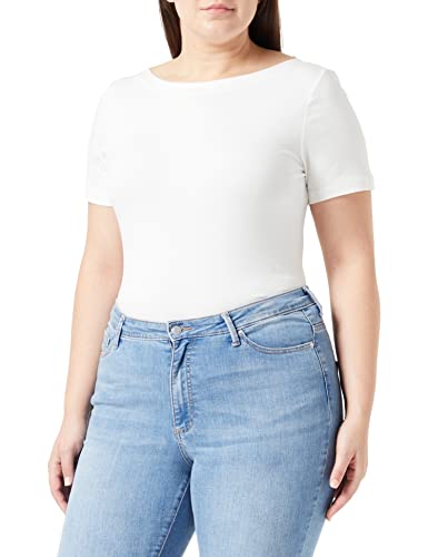 VERO MODA CURVE Damen Vmvanda Modal S/S Top Noos Curve T Shirt, Snow White, L Große Größen EU von VERO MODA CURVE