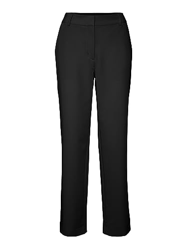 VERO MODA CURVE Damen Vmzelda Hr Straight Pant Curve Noos, Schwarz, 44W / 32L von VERO MODA CURVE