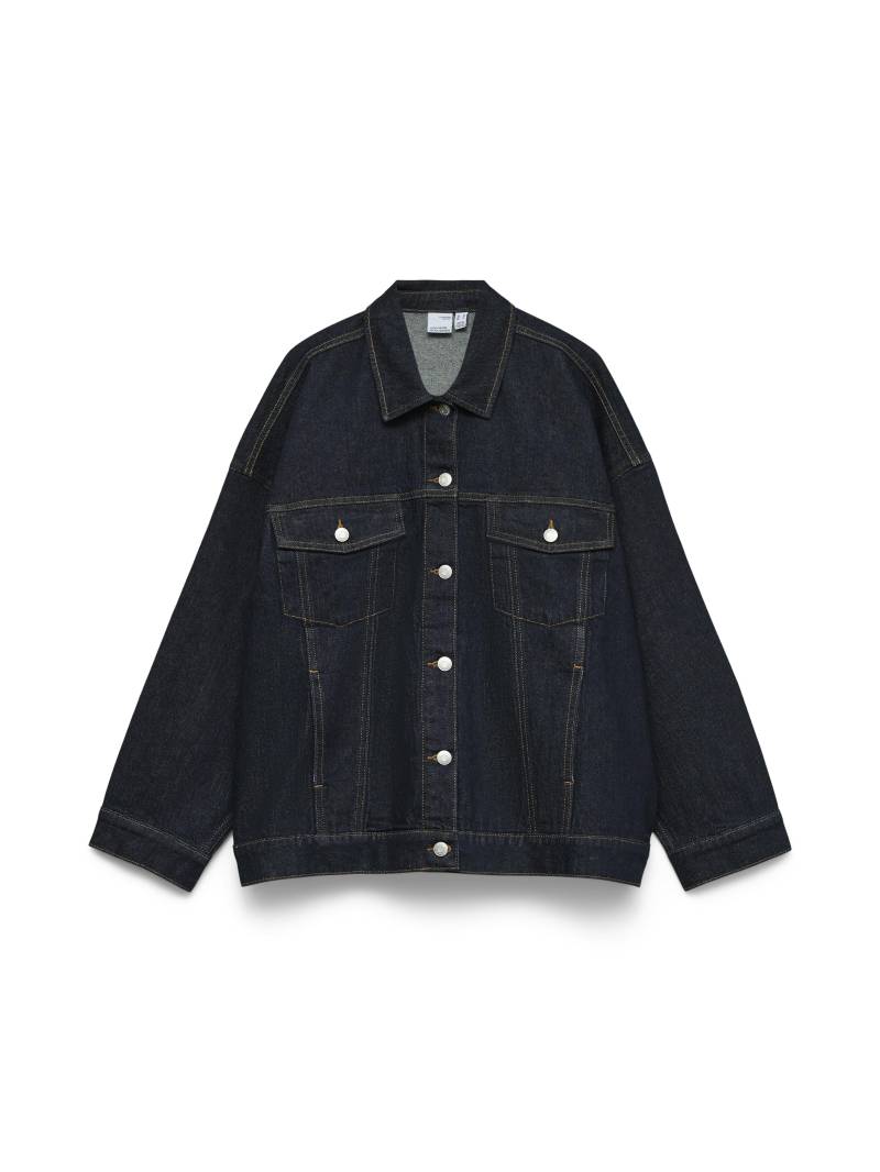 VERO MODA CURVE - VMCTESSA LS OVERSIZE DNM JACKET CUR WEH dark blue denim - Gr. - 52 von VERO MODA CURVE