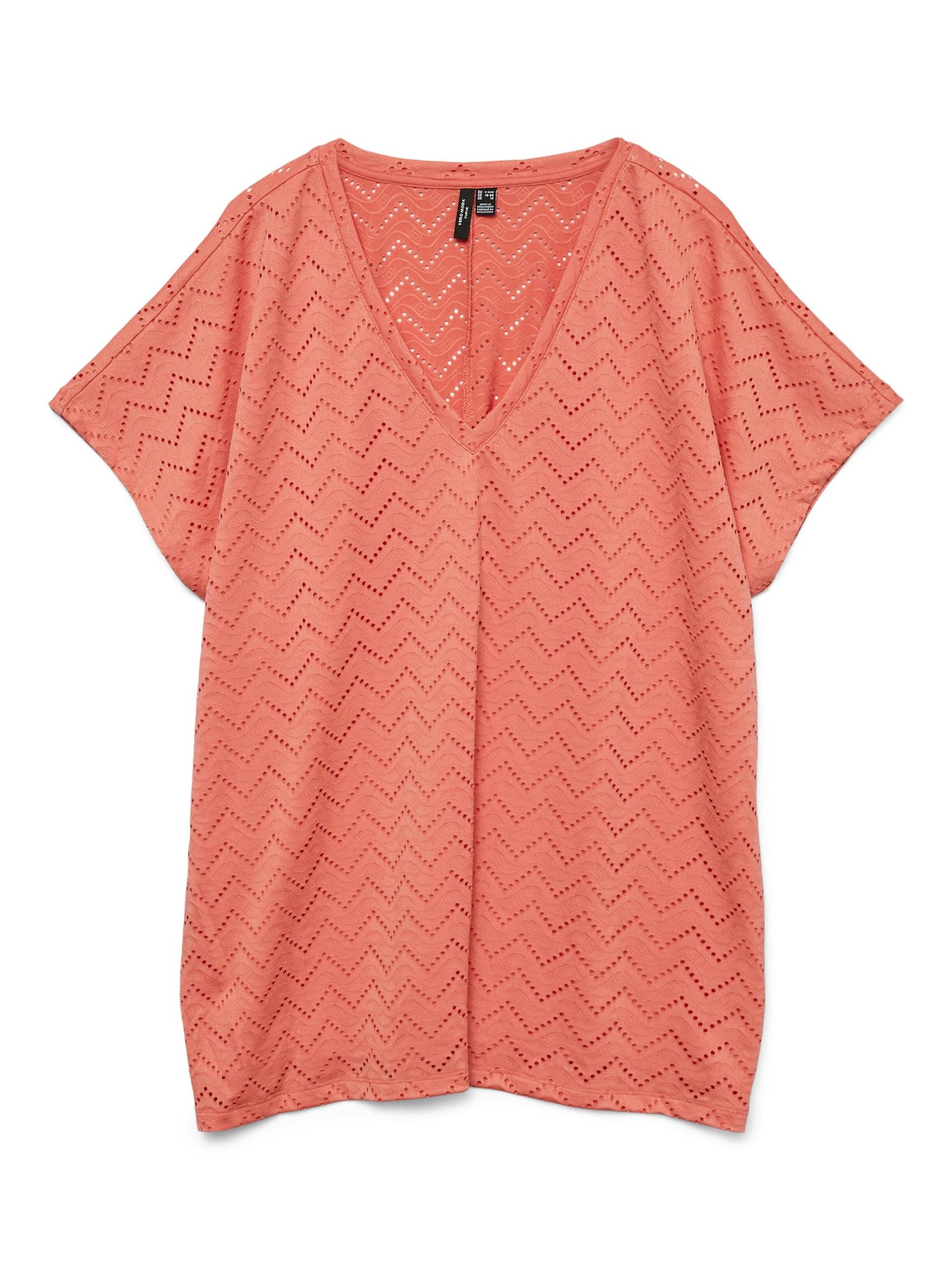 VERO MODA CURVE - VMCTHAS SS V-NECK TOP JRS GA VO CUR dubarry von VERO MODA CURVE