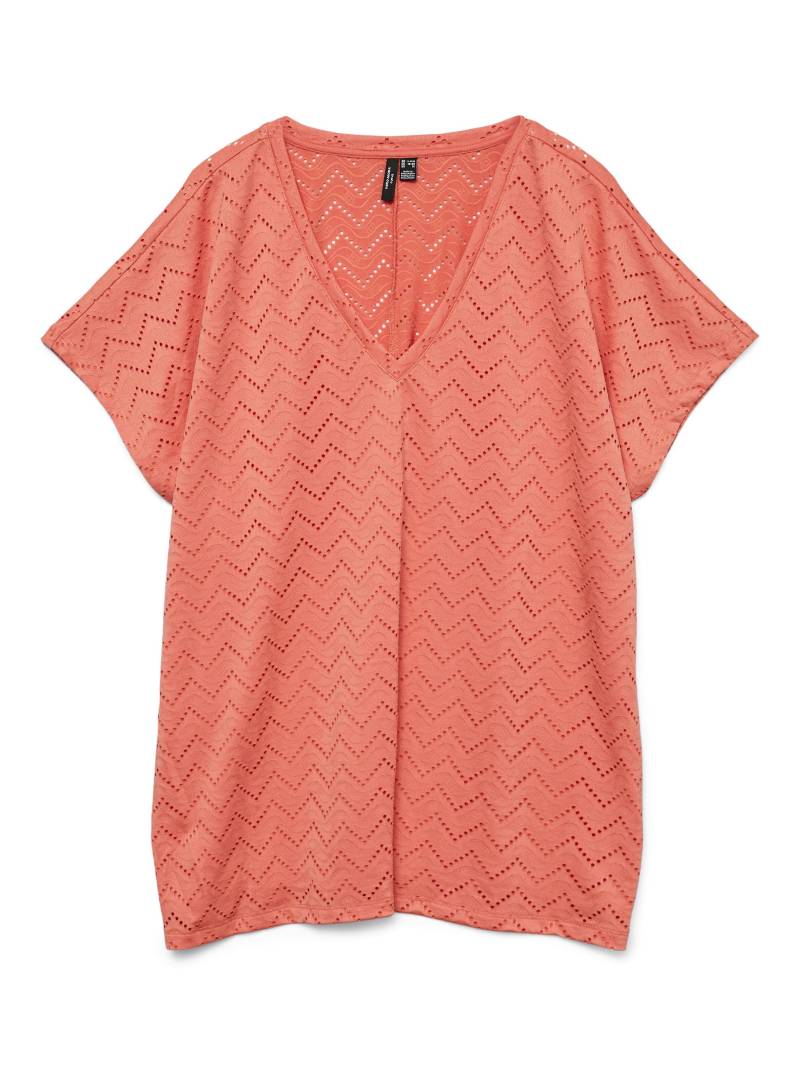 VERO MODA CURVE - VMCTHAS SS V-NECK TOP JRS GA VO CUR dubarry von VERO MODA CURVE