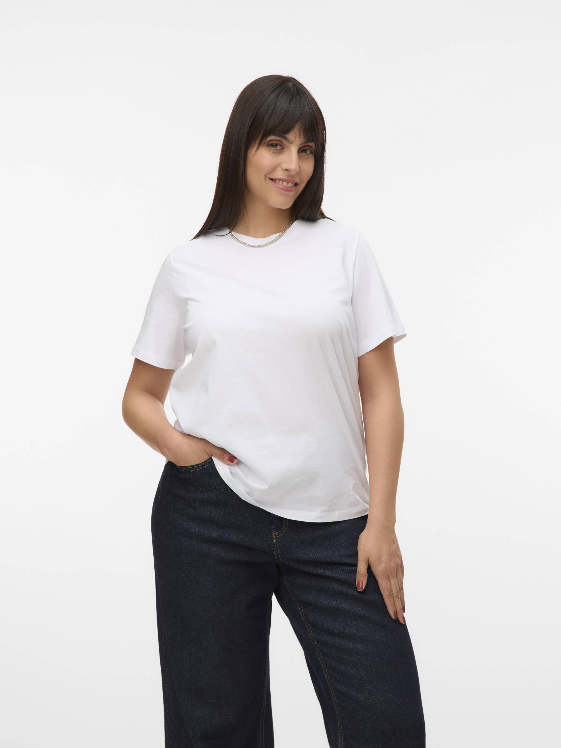 VERO MODA CURVE - VMPAULINA SS T-SHIRT JRS NOOS CUR bright white von VERO MODA CURVE
