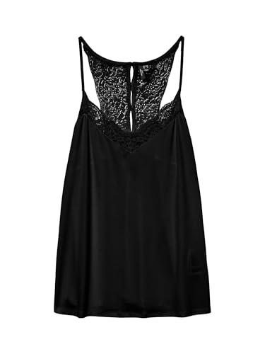 VERO MODA Curve Damen Vmana S/L Lace Top Ga Curve T Shirt, Schwarz, XL EU von VERO MODA CURVE