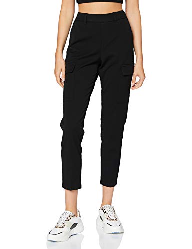 VERO MODA Damen Vmcmaya Mw Loose Solid Pant Cur Noos Trousers, Schwarz, 46W / 32L EU von VERO MODA