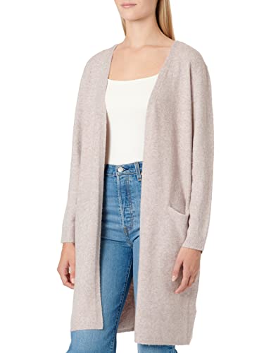 VERO MODA PETITE Women's VMDOFFY LS Long Open Cardigan GA Petite Strickcardigan, Woodrose/Detail:Melange, S/P von VERO MODA