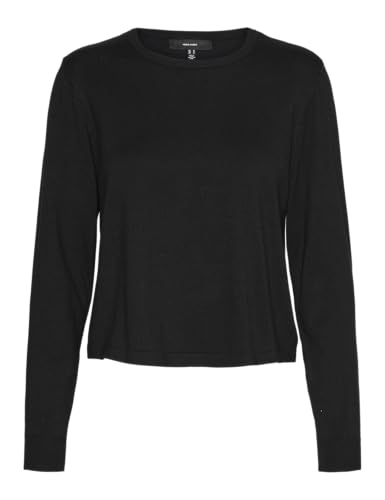 VERO MODA TALL Damen VMSILJE LS O-Neck Short GA TLL Pullover, Black, M Alto von VERO MODA TALL
