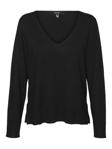 VERO MODA TALL Damen VMSILJE LS V-Neck GA NOOS TLL Pullover, Black, L Alto von VERO MODA TALL