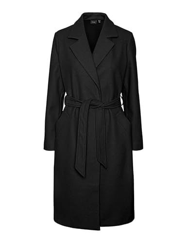 VERO MODA CURVE Damen VMCFORTUNEAYA Long Coat GA CUR NOOS Mantel, Black, 48 von VERO MODA