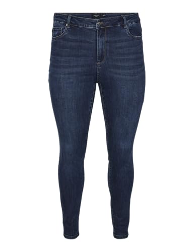 VERO MODA CURVE Damen Vmphia Hr Skinny Gu3113 Curve Noos Jeanshose, Dark Blue Denim, 50W / 32L EU von VERO MODA CURVE