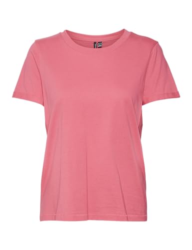 VERO MODA Damen 2er Pack Einfarbiges Stretch T-Shirt Basic Rundhals Top Baumwolle Oberteil Set VMPAULA von VERO MODA