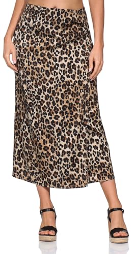 Vero Moda Damen 7/8 Rock VMVerena Wrap Skirt Midirock Wickeloptik mit Leoprint 10323868 Tigers Eye Verena L von Vero Moda
