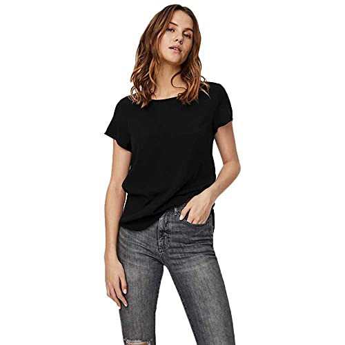 VERO MODA Damen Vmbecca Plain Top Ga Noos T Shirt, Schwarz, XL EU von VERO MODA