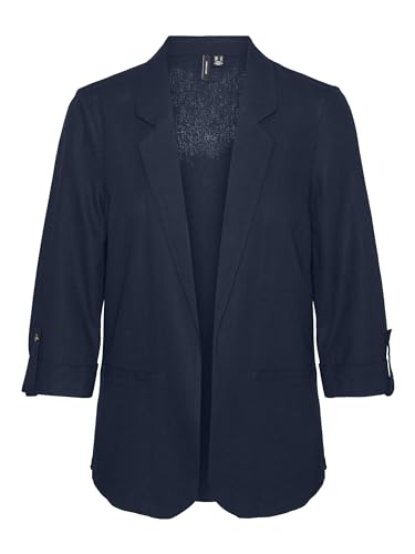 VERO MODA Damen Blazer VMJesmilo Sakko mit Dreiviertel-Ärmeln 10279700 Navy Blazer M von VERO MODA