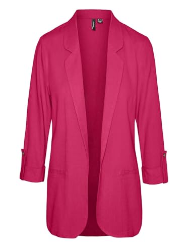 VERO MODA Damen Blazer VMJesmilo Sakko mit Dreiviertel-Ärmeln 10279700 Raspberry Sorbet L von VERO MODA