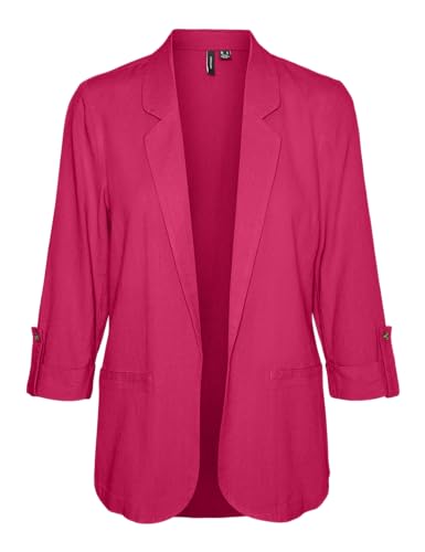 VERO MODA Damen Blazer VMJesmilo Sakko mit Dreiviertel-Ärmeln 10279700 Raspberry Sorbet M von VERO MODA