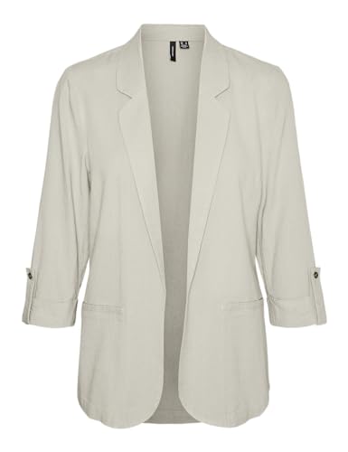 VERO MODA Damen Blazer VMJesmilo Sakko mit Dreiviertel-Ärmeln 10279700 Silver Lining XS von VERO MODA