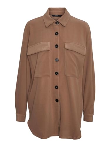 VERO MODA Damen Vmpila Ls Overshirt Jrs Bf, Brown Lentil, S von VERO MODA