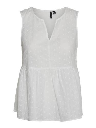 VERO MODA Damen Bluse VMKATTY SL TOP WVN (DE/NL/SE/PL, Alphanumerisch, XS, Regular, Regular, Snow White) von VERO MODA