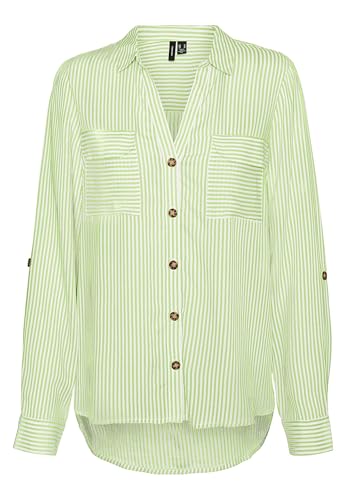 VERO MODA Damen Vmbumpy L/S Shirt New WVN Ga Noos Langarmbluse, Hellgrün ,M von VERO MODA