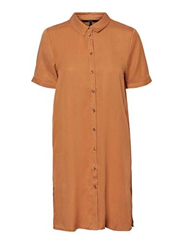 VERO MODA Damen Vmchloe Ss Tunic Dress Ga Noos Lässiges Kleid, Meerkat, M von VERO MODA