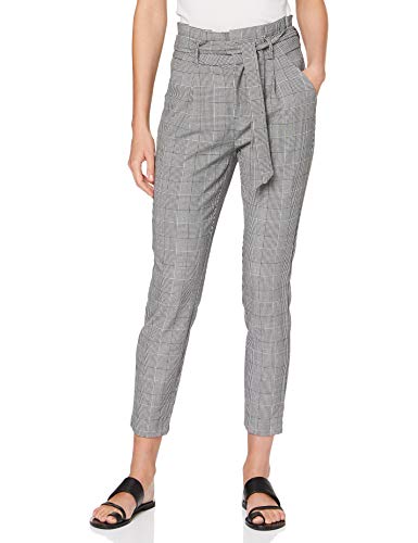 VERO MODA Damen Vmeva Hr Loose Paperbag Check Pant Noos Hose, Grau, L / 34L von VERO MODA