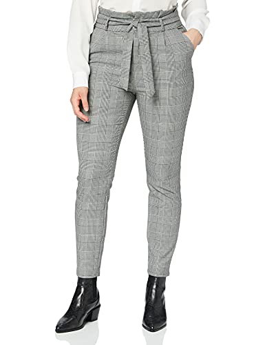 VERO MODA Damen Vmeva Hr Loose Paperbag Check Pant Noos Hose, Grau, M / 34L von VERO MODA