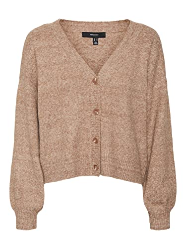 VERO MODA Damen Cardigan Sweater Vmdoffy Ls V-neck Button Cardigan Ganoos, Aztec/Detail:melange, XL von VERO MODA