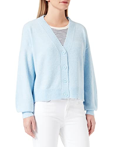 VERO MODA Damen Cardigan Sweater Vmdoffy Ls V-neck Button Cardigan Ganoos, Blue Bell/Detail:melange, XL von VERO MODA