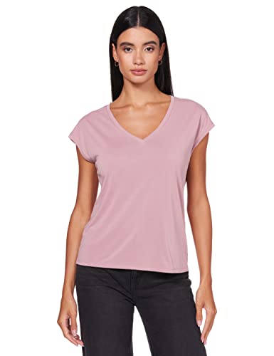 VERO MODA Damen Einfarbiges Stretch T-Shirt Basic V-Neck Top Oberteil Tief Angesetzte Schultern VMFILLI von VERO MODA