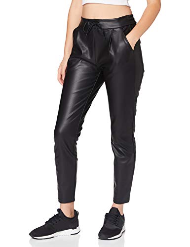 VERO MODA Damen Vmeva Mr Loose String Coated Pnt Ga Noos Hose, Schwarz, L / 30L EU von VERO MODA