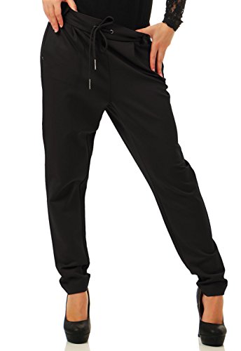 VERO MODA Stoffhose Elegante Stretch Business Pants Lockere Hose mit Kordelzug VMEVA, Farben:Schwarz,Größe Damen:L/L30,Z - Länge L30/32/34/36/38:L30 von VERO MODA