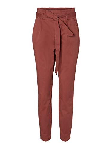 VERO MODA Damen VMEVA HR Loose Paperbag COT Pant NO 10216704, Sable, L/32 von VERO MODA