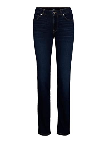 VERO MODA Damen Jeans VMDAF Straight Fit Blau - Dark Blue Denim W25-W32 Stretch, Größe:25W / 30L, Farbvariante:Dark Blue Denim 10291848 von VERO MODA