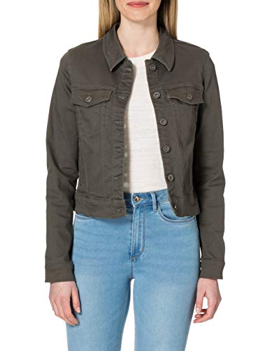 VERO MODA Damen Jeansjacke Hot Soya leichte Übergangsjacke mit Knopfleiste 10239671 beluga XL von VERO MODA