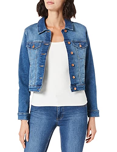 VERO MODA Damen Jeansjacke VMTine 10248564 medium blue denim S von VERO MODA