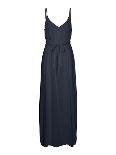 VERO MODA Damen Kleid VMEASY Joy Slit Maxi V-Neck Dress WVN GA (DE/NL/SE/PL, Alphanumerisch, M, Regular, Regular, Black) von VERO MODA