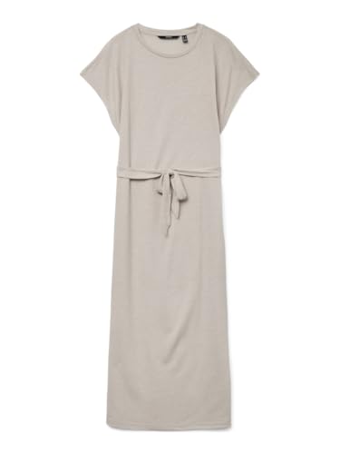 VERO MODA Damen Kleid VMHANNA SL CALF DRESS JRS GA (DE/NL/SE/PL, Alphanumerisch, M, Regular, Regular, silver lining) von VERO MODA