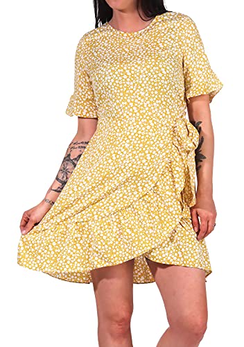 VERO MODA Damen Kleid VMHenna Sommer-Kleid in Wickel-Optik 10250089 Nugget Gold/mini Henna L VERO MODA Damen Kleid VMHenna Sommer-Kleid in Wickel-Optik 10250089 Nugget Gold/mini Henna L von VERO MODA