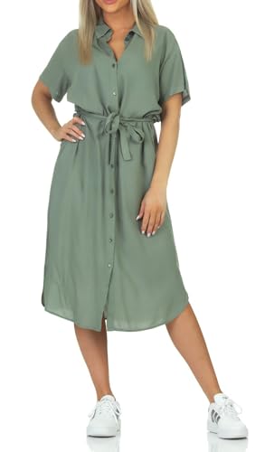 VMBUMPY SS Calf Shirt Dress WVN GA NOOS von VERO MODA