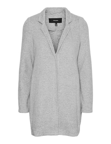 VERO MODA Damen Kurzmantel VMBrushedkatrine lange Damenjacke mit Stehkragen 10231027 Light Grey Melange S von VERO MODA
