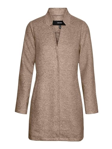 VERO MODA Damen Kurzmantel VMBrushedkatrine lange Damenjacke mit Stehkragen 10231027 Silver Mink Melange S von VERO MODA