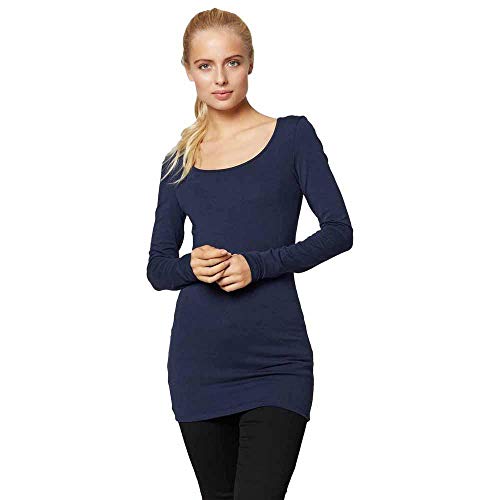 VERO MODA Damen Vmmaxi My Soft Long U-neck Noos' Langarmshirt, Blau (Black Iris), M EU von VERO MODA