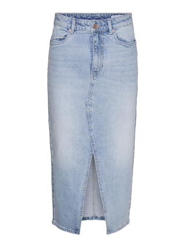 VERO MODA Damen Midi Jeans Rock VMVeri Damenrock mit Schlitz 10295731 Light Blue Denim XS von VERO MODA